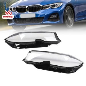 For 2019 2020 2021 BMW 3 SERIES G20 Left & Right Side Headlight Lens Cover LH+RH