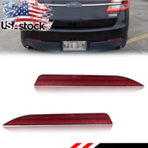 2X Red Rear Bumper Reflectors For 2013-19 Ford Taurus & Police Interceptor Sedan